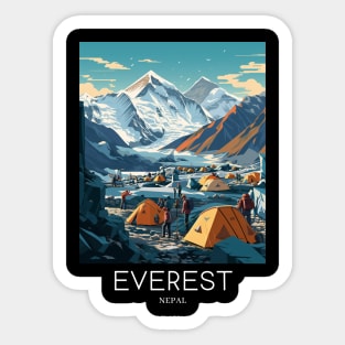 A Pop Art Travel Print of Mount Everest - Nepal Sticker